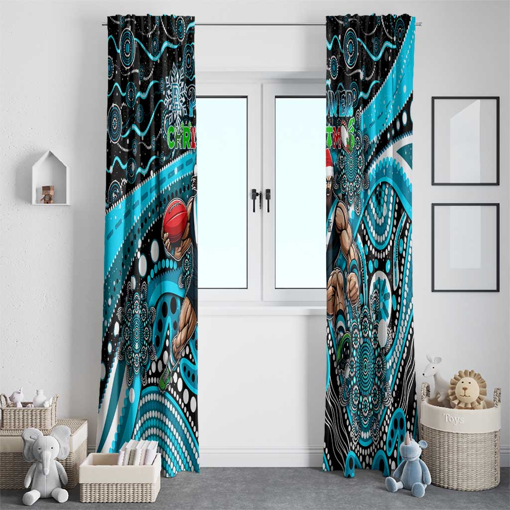 Merry Christmas AFL Power Window Curtain Aboriginal Santa Football Mascot