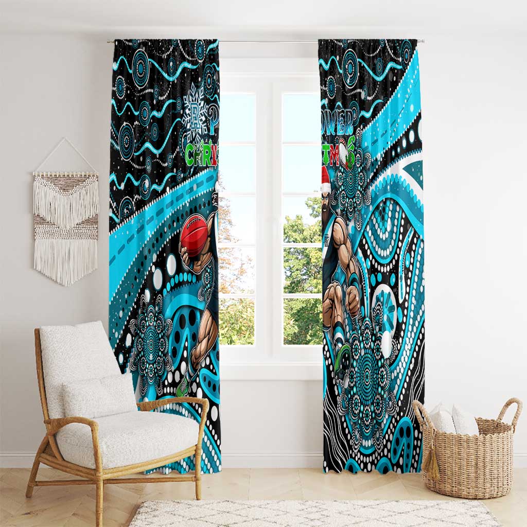 Merry Christmas AFL Power Window Curtain Aboriginal Santa Football Mascot