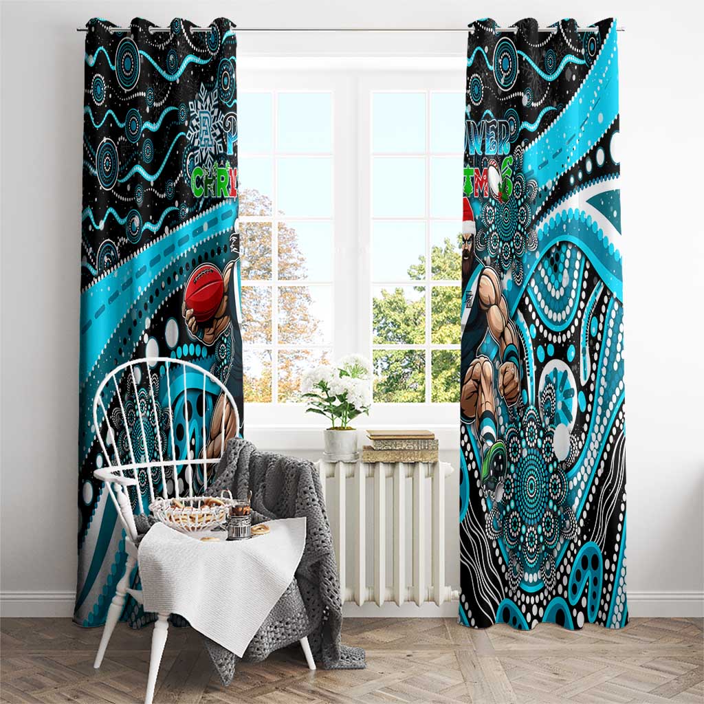 Merry Christmas AFL Power Window Curtain Aboriginal Santa Football Mascot