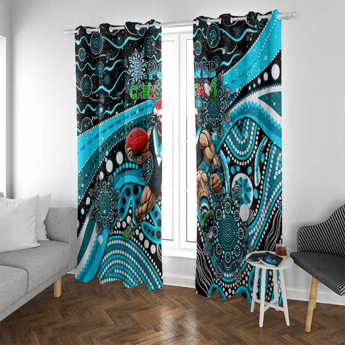 Merry Christmas AFL Power Window Curtain Aboriginal Santa Football Mascot