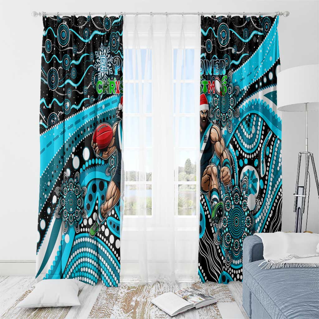 Merry Christmas AFL Power Window Curtain Aboriginal Santa Football Mascot