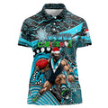Merry Christmas AFL Power Women Polo Shirt Aboriginal Santa Football Mascot