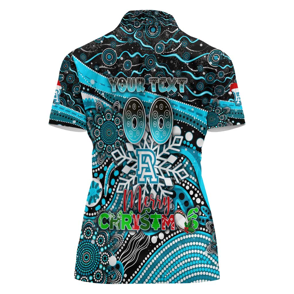 Merry Christmas AFL Power Women Polo Shirt Aboriginal Santa Football Mascot