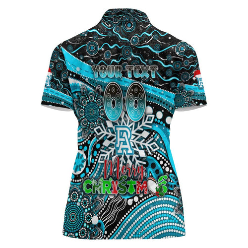 Merry Christmas AFL Power Women Polo Shirt Aboriginal Santa Football Mascot