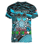 Merry Christmas AFL Power Women V-Neck T-Shirt Aboriginal Santa Football Mascot