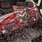 Merry Christmas AFL Bombers Back Car Seat Cover Aboriginal Santa Football Mascot