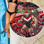 Merry Christmas AFL Bombers Beach Blanket Aboriginal Santa Football Mascot