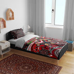 Merry Christmas AFL Bombers Bedding Set Aboriginal Santa Football Mascot