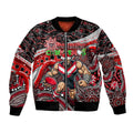 Merry Christmas AFL Bombers Bomber Jacket Aboriginal Santa Football Mascot