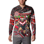 Merry Christmas AFL Bombers Button Sweatshirt Aboriginal Santa Football Mascot