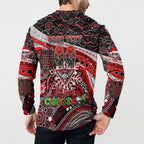 Merry Christmas AFL Bombers Button Sweatshirt Aboriginal Santa Football Mascot