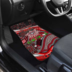Merry Christmas AFL Bombers Car Mats Aboriginal Santa Football Mascot