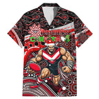 Merry Christmas AFL Bombers Family Matching Mermaid Dress and Hawaiian Shirt Aboriginal Santa Football Mascot