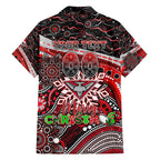 Merry Christmas AFL Bombers Family Matching Puletasi and Hawaiian Shirt Aboriginal Santa Football Mascot