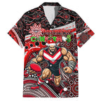 Merry Christmas AFL Bombers Family Matching Short Sleeve Bodycon Dress and Hawaiian Shirt Aboriginal Santa Football Mascot