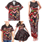 Merry Christmas AFL Bombers Family Matching Tank Maxi Dress and Hawaiian Shirt Aboriginal Santa Football Mascot