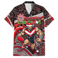Merry Christmas AFL Bombers Family Matching Tank Maxi Dress and Hawaiian Shirt Aboriginal Santa Football Mascot