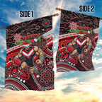 Merry Christmas AFL Bombers Garden Flag Aboriginal Santa Football Mascot