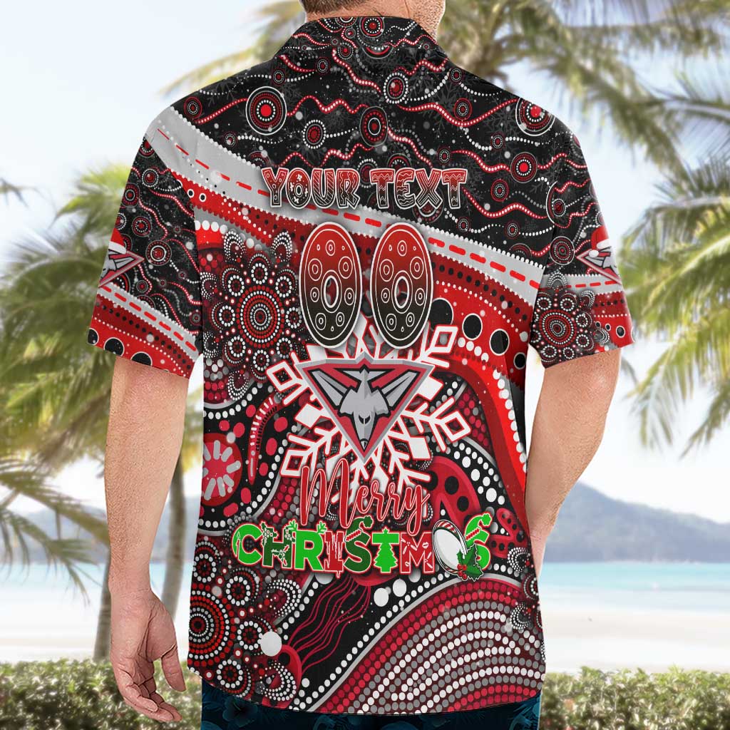 Merry Christmas AFL Bombers Hawaiian Shirt Aboriginal Santa Football Mascot