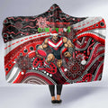 Merry Christmas AFL Bombers Hooded Blanket Aboriginal Santa Football Mascot