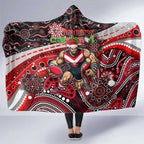 Merry Christmas AFL Bombers Hooded Blanket Aboriginal Santa Football Mascot