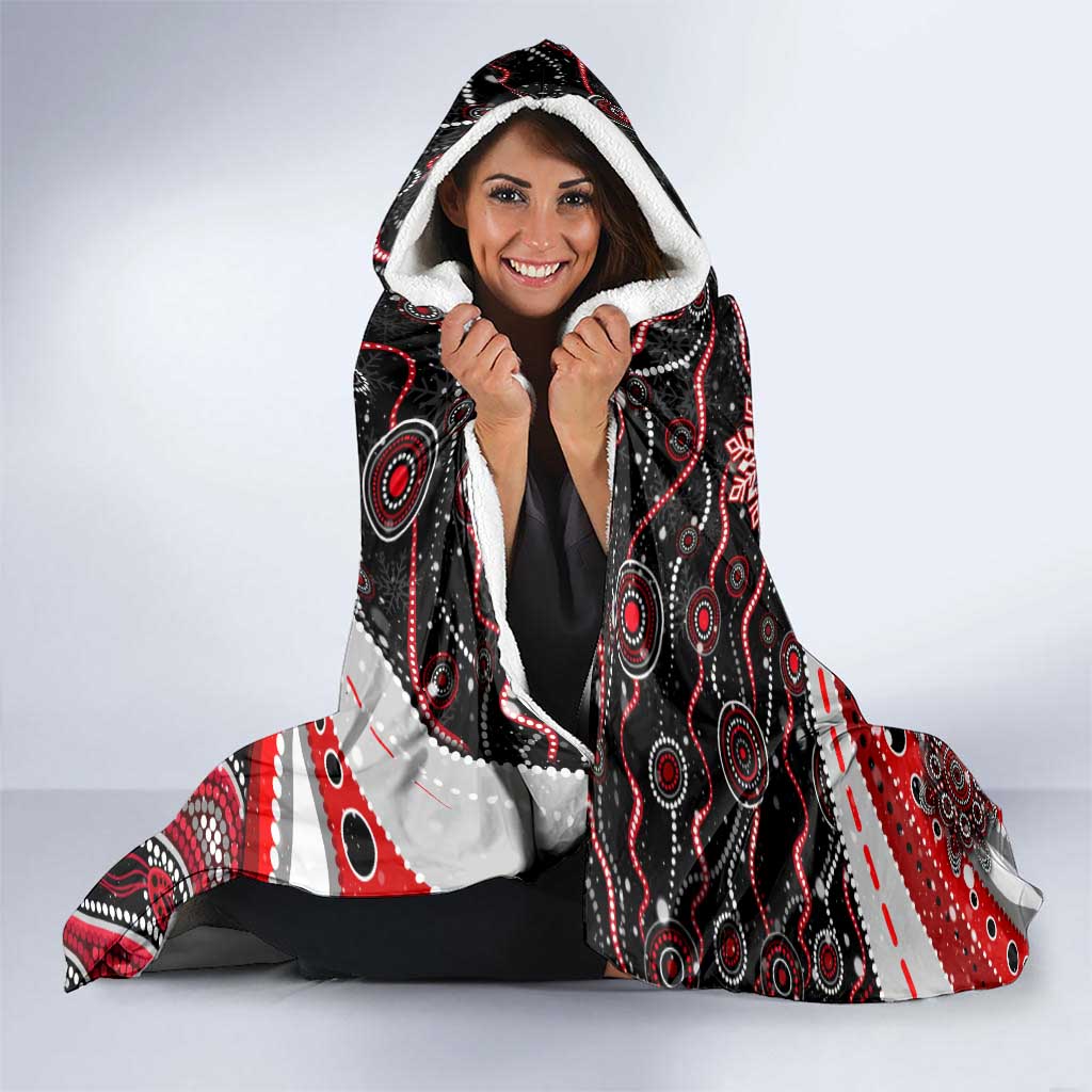 Merry Christmas AFL Bombers Hooded Blanket Aboriginal Santa Football Mascot