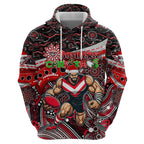 Merry Christmas AFL Bombers Hoodie Aboriginal Santa Football Mascot