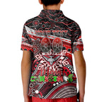 Merry Christmas AFL Bombers Kid Polo Shirt Aboriginal Santa Football Mascot
