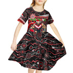 Merry Christmas AFL Bombers Kid Short Sleeve Dress Aboriginal Santa Football Mascot