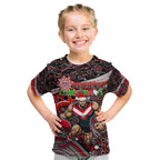 Merry Christmas AFL Bombers Kid T Shirt Aboriginal Santa Football Mascot