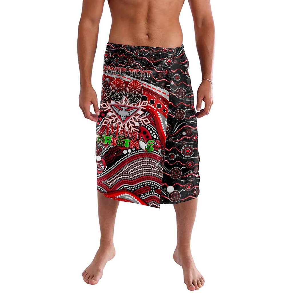 Merry Christmas AFL Bombers Lavalava Aboriginal Santa Football Mascot