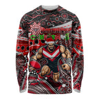 Merry Christmas AFL Bombers Long Sleeve Shirt Aboriginal Santa Football Mascot