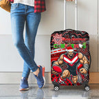 Merry Christmas AFL Bombers Luggage Cover Aboriginal Santa Football Mascot
