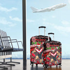 Merry Christmas AFL Bombers Luggage Cover Aboriginal Santa Football Mascot