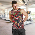 Merry Christmas AFL Bombers Men Tank Top Aboriginal Santa Football Mascot
