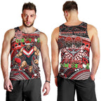 Merry Christmas AFL Bombers Men Tank Top Aboriginal Santa Football Mascot
