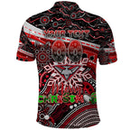 Merry Christmas AFL Bombers Polo Shirt Aboriginal Santa Football Mascot