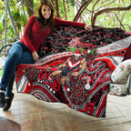 Merry Christmas AFL Bombers Quilt Aboriginal Santa Football Mascot