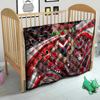 Merry Christmas AFL Bombers Quilt Aboriginal Santa Football Mascot