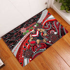 Merry Christmas AFL Bombers Rubber Doormat Aboriginal Santa Football Mascot