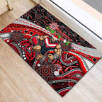 Merry Christmas AFL Bombers Rubber Doormat Aboriginal Santa Football Mascot