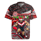 Merry Christmas AFL Bombers Rugby Jersey Aboriginal Santa Football Mascot