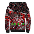 Merry Christmas AFL Bombers Sherpa Hoodie Aboriginal Santa Football Mascot
