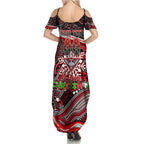 Merry Christmas AFL Bombers Summer Maxi Dress Aboriginal Santa Football Mascot