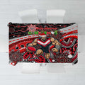 Merry Christmas AFL Bombers Tablecloth Aboriginal Santa Football Mascot