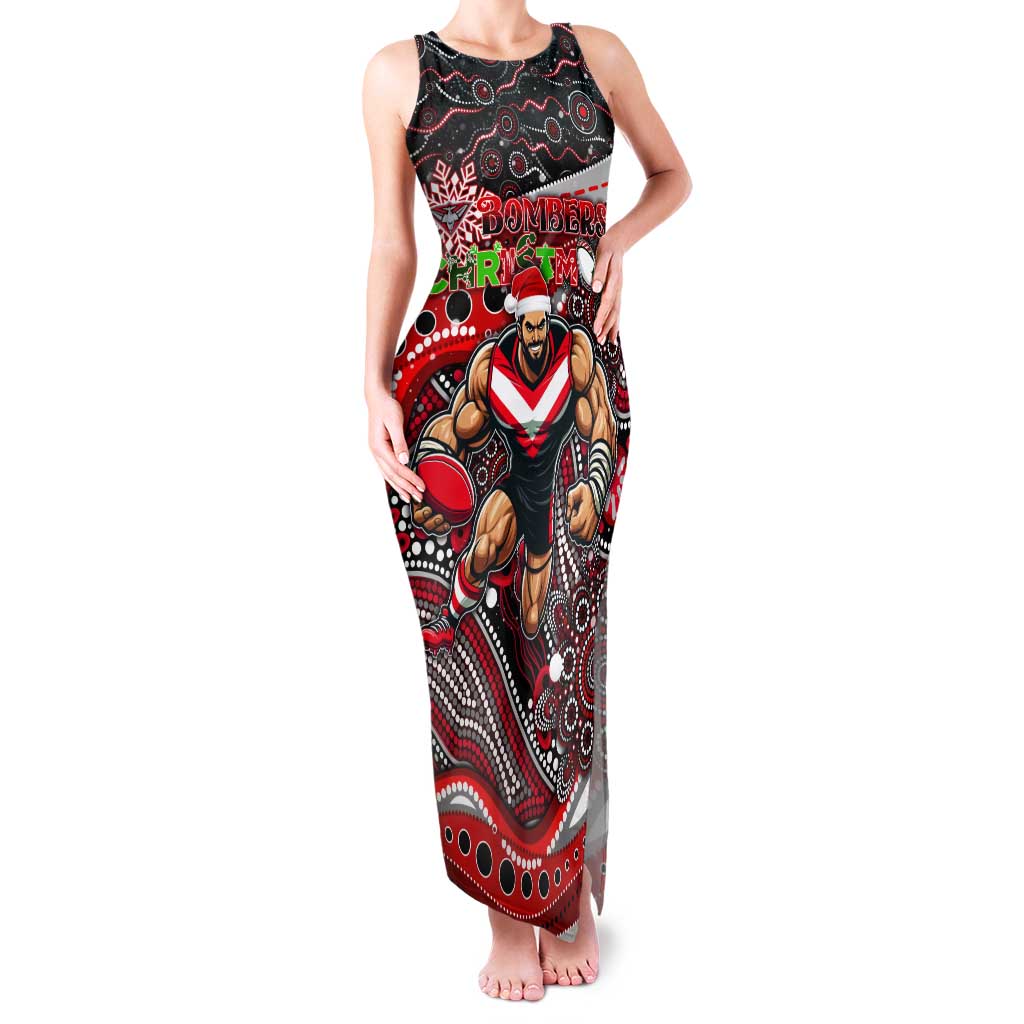 Merry Christmas AFL Bombers Tank Maxi Dress Aboriginal Santa Football Mascot