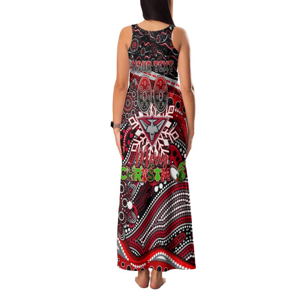 Merry Christmas AFL Bombers Tank Maxi Dress Aboriginal Santa Football Mascot