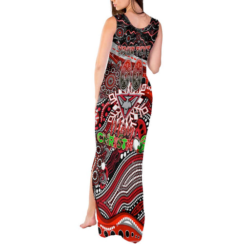 Merry Christmas AFL Bombers Tank Maxi Dress Aboriginal Santa Football Mascot