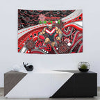 Merry Christmas AFL Bombers Tapestry Aboriginal Santa Football Mascot