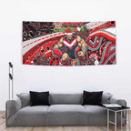 Merry Christmas AFL Bombers Tapestry Aboriginal Santa Football Mascot